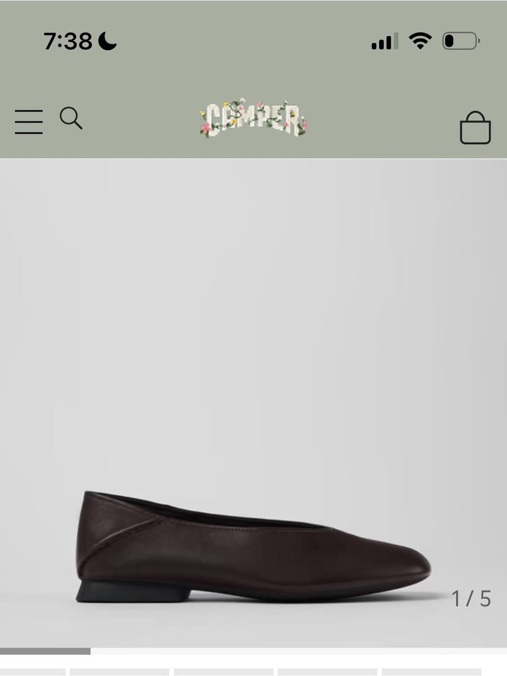 CAMPER Casi Myra Flats Brown - Size 9.5/40